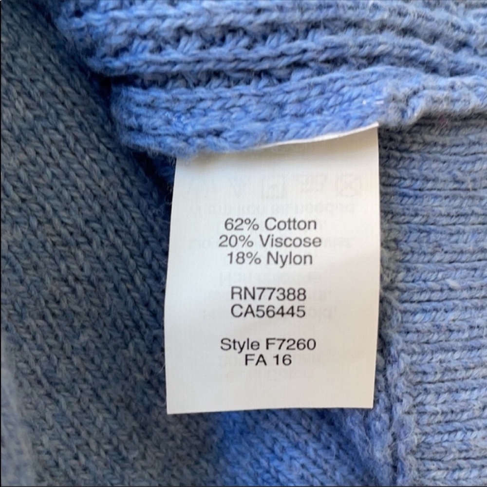 MADEWELL sweater size S blue convertible turtleneck cotton blend - Picture 9 of 10